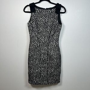 Purification Garcia Animal Print Sheath Black White Dress Sz 38 US 6